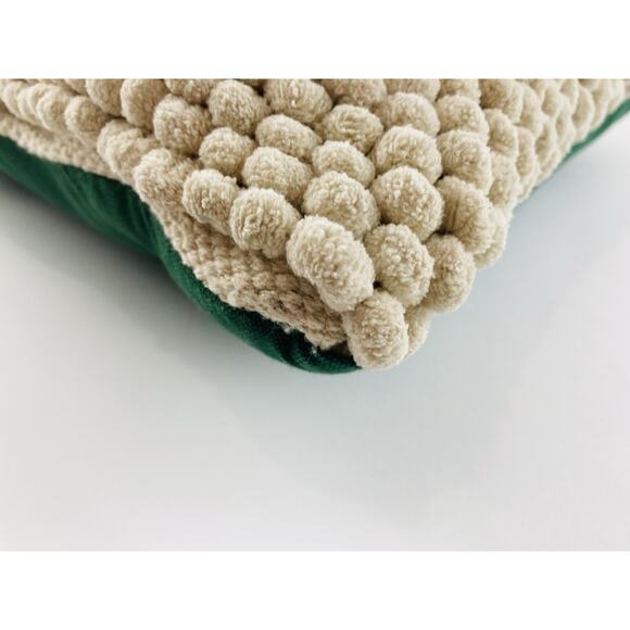 Christmas Tree Loops Holiday Throw Pillow Green Cream Hooked Mina Victory XMAS - Picture 9 of 11